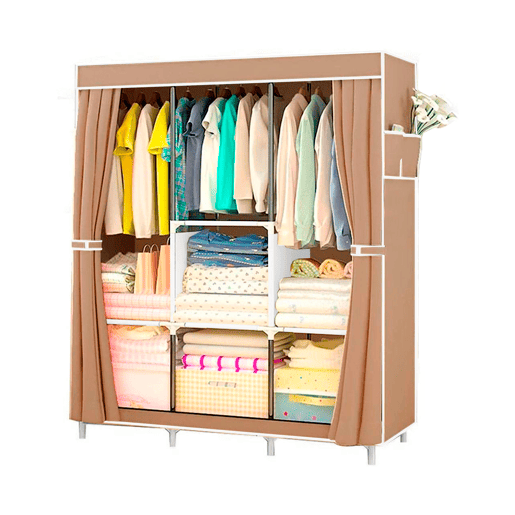 Guarda-roupa de tecido com bolsos laterais 158x106x45 cm