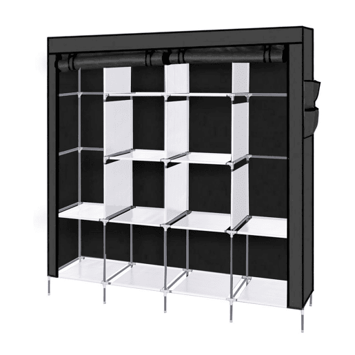Guarda-roupa Tecido Com Portas Zip e Bolsos Laterais Nyana Home Medidas 170x167x45cm