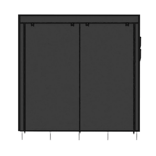 Guarda-roupa Tecido Com Portas Zip e Bolsos Laterais Nyana Home Medidas 170x167x45cm