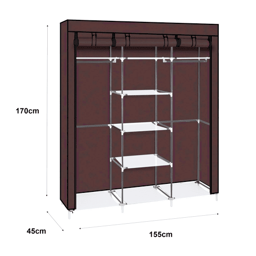 Guarda-roupa Tecido Nyana Home 170x150x45cm, 3 portas, 7 furos, 1 guarda-roupa Guarda-roupa Tecido Nyana Home 170x150x45cm, 3 portas, 7 furos, 1 guarda-roupa