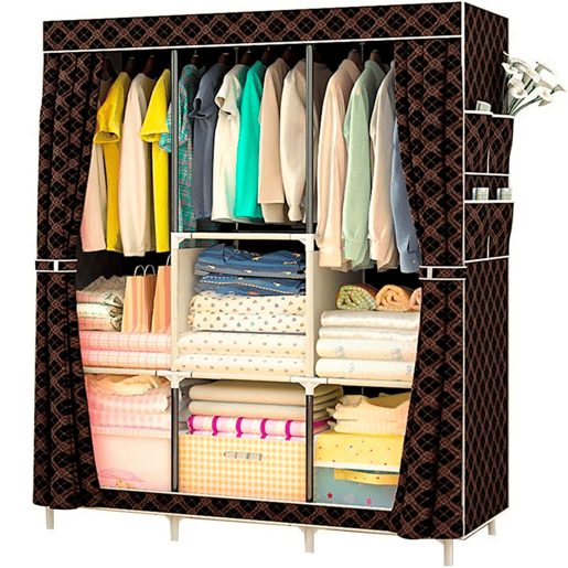 Guarda-roupa de Tecido com Bolsos Laterais 158x106x45 cm