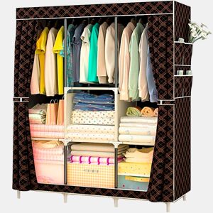 Guarda-roupa de Tecido com Bolsos Laterais 158x106x45 cm