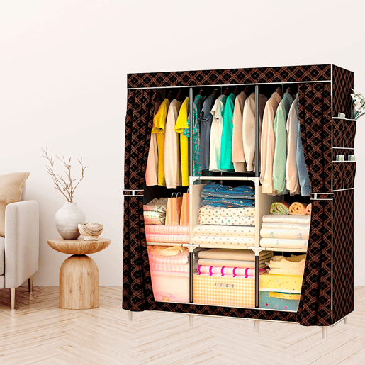 Guarda-roupa de Tecido com Bolsos Laterais 158x106x45 cm