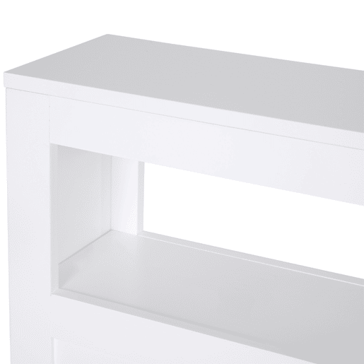 HOMCOM Móvel Auxiliar Casa de Banho Móvel Casa de Banho para Espaços Reduzidos com 4 Rodas Prateleira Aberta e Gavetas 16x52x71,5 cm Branco