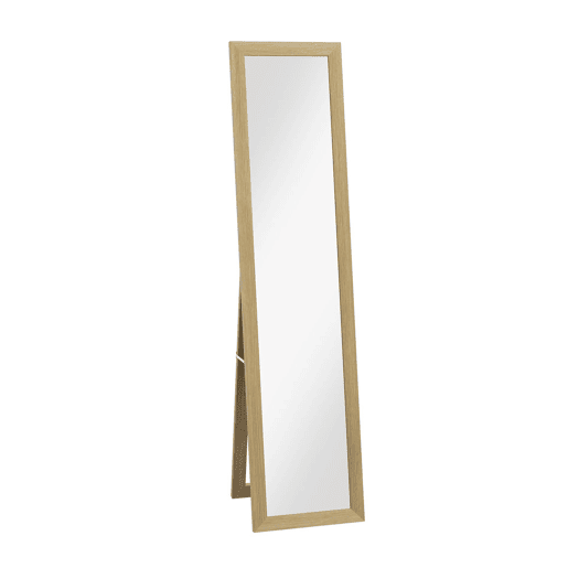 HOMCOM Espelho de Corpo Inteiro 37x155 cm Espelho de Pé Espelho de Parede Retangular com Estrutura de Madeira Decorativo para Sala de Estar Dormitório Corredor Madeira