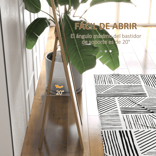 HOMCOM Espelho de Corpo Inteiro 37x155 cm Espelho de Pé Espelho de Parede Retangular com Estrutura de Madeira Decorativo para Sala de Estar Dormitório Corredor Madeira