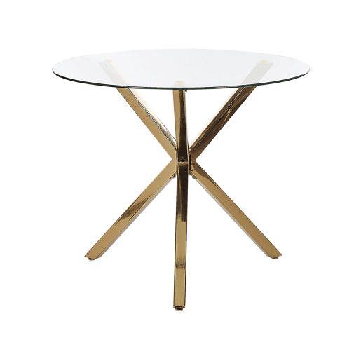 Mesa de jantar SAVONI Dourado 90 cm 90 cm Vidro de segurança (temperado)