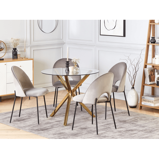 Mesa de jantar SAVONI Dourado 90 cm 90 cm Vidro de segurança (temperado)
