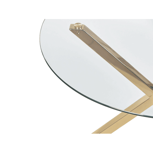 Mesa de jantar SAVONI Dourado 90 cm 90 cm Vidro de segurança (temperado)