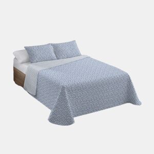 Edredão Bouti Estampado + Capa de Almofada Évora Azul 150cm Cama 250x260cm