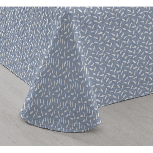Edredão Bouti Estampado + Capa de Almofada Évora Azul 150cm Cama 250x260cm