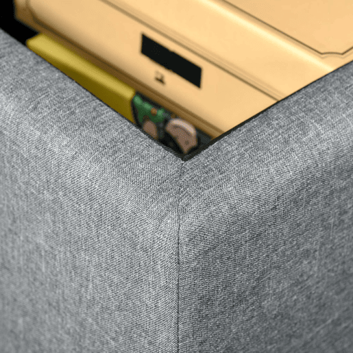 HOMCOM Banco de Armazenamento Acolchoado Banco Estofado em Linho Tampa com Abertura para Sala de Estar Entrada Dormitório Carga Máxima 120 kg 125x49x41,5 cm Cinza