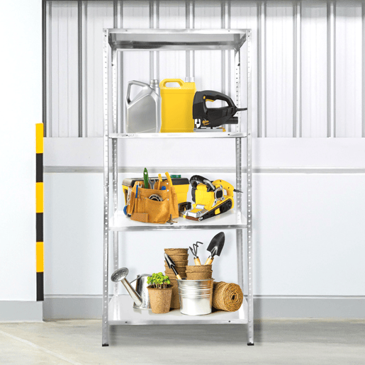 Prateleira metálica de canto galvanizada Nyana Home 120kg 4 Estantes 150x75x30cm Prateleira metálica de canto galvanizada Nyana Home 120kg 4 Estantes 150x75x30cm
