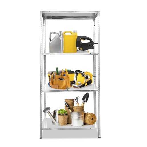 Prateleira metálica de canto galvanizada Nyana Home 120kg 4 Estantes 150x75x30cm Prateleira metálica de canto galvanizada Nyana Home 120kg 4 Estantes 150x75x30cm
