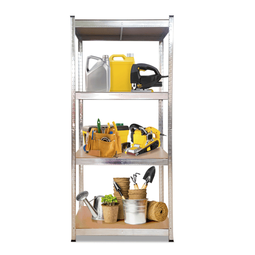 Prateleira metálica de canto galvanizada Nyana Home 700kg 4 Estantes 160x80x40cm Prateleira metálica de canto galvanizada Nyana Home 700kg 4 Estantes 160x80x40cm