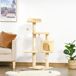 Árbol para Gato Aglomerado de madera, Felpa Larga, Sisal PawHut Árbol para Gato Aglomerado de madera, Felpa Larga, Sisal PawHut Beige