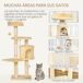Árbol para Gato Aglomerado de madera, Felpa Larga, Sisal PawHut Árbol para Gato Aglomerado de madera, Felpa Larga, Sisal PawHut Beige