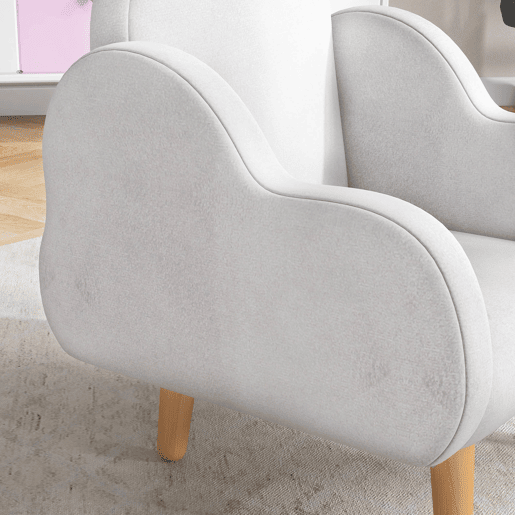 ZONEKIZ Cadeirão para Crianças Cadeirão para Crianças Design Nuvem com Toque Super Suave e 4 Pernas para Crianças 1,5-5 Anos Carga 40 kg 46x51x55 cm Branco