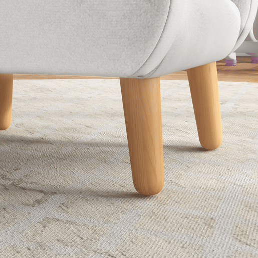 ZONEKIZ Cadeirão para Crianças Cadeirão para Crianças Design Nuvem com Toque Super Suave e 4 Pernas para Crianças 1,5-5 Anos Carga 40 kg 46x51x55 cm Branco