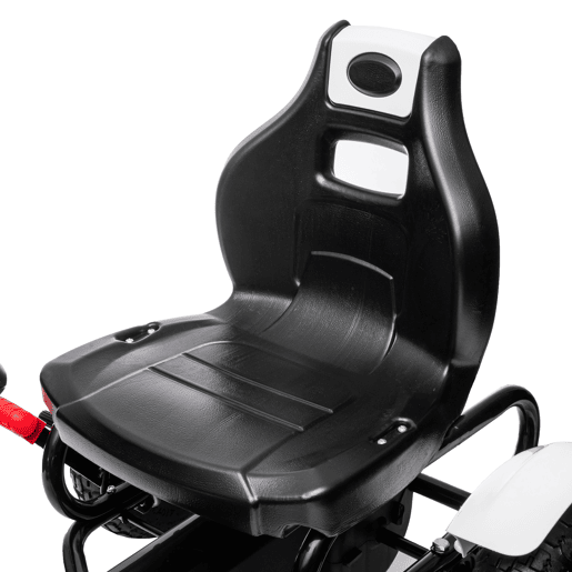 HOMCOM Kart a Pedais para Crianças Kart a Pedais Infantil com Assento Ajustável Pneus de Goma Travão de Mão para Crianças de 5-12 Anos Carga Máxima 50 kg 121x58x61 cm Branco