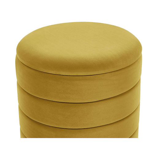 Conjunto de 2 tamboretes com arrumação GARLAND Veludo Mostarda 4033 cm 4033 cm 4438 cm