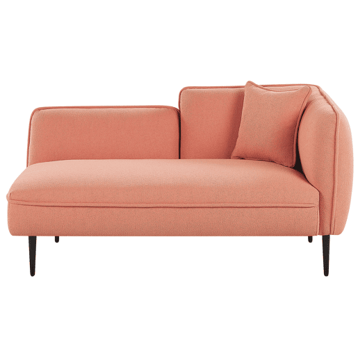 Chaise longue à direita CHEVANNES Bouclé Rosa pêssego
