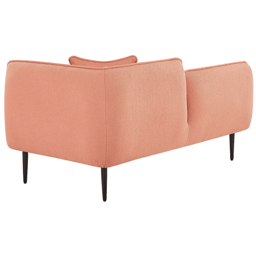Chaise longue à direita CHEVANNES Bouclé Rosa pêssego