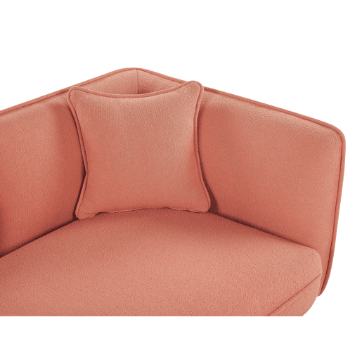 Chaise longue à direita CHEVANNES Bouclé Rosa pêssego