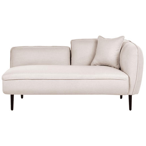 Chaise longue à direita CHEVANNES Bouclé Creme claro