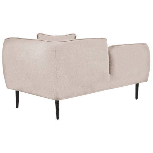 Chaise longue à direita CHEVANNES Bouclé Creme claro