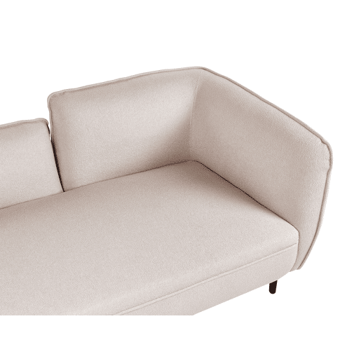 Chaise longue à direita CHEVANNES Bouclé Creme claro