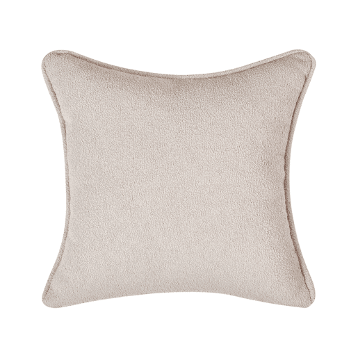 Chaise longue à direita CHEVANNES Bouclé Creme claro