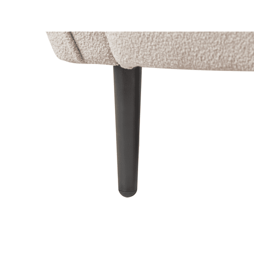 Chaise longue à direita CHEVANNES Bouclé Creme claro