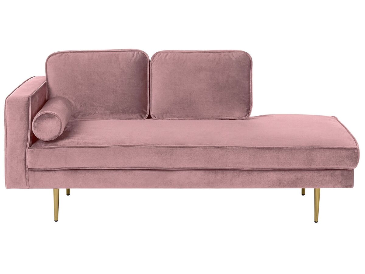 Beliani Chaise longue izquierdo Terciopelo MIRAMAS Rosa