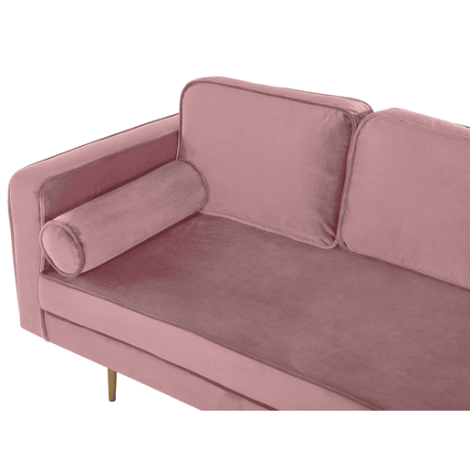 Chaise longue à esquerda MIRAMAS Veludo Rosa
