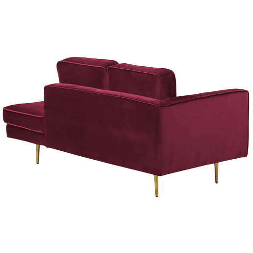 Chaise longue à esquerda MIRAMAS Veludo Vermelho escuro