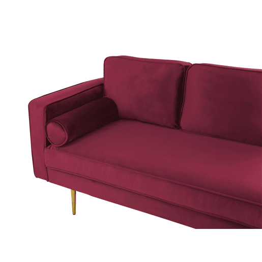 Chaise longue à esquerda MIRAMAS Veludo Vermelho escuro