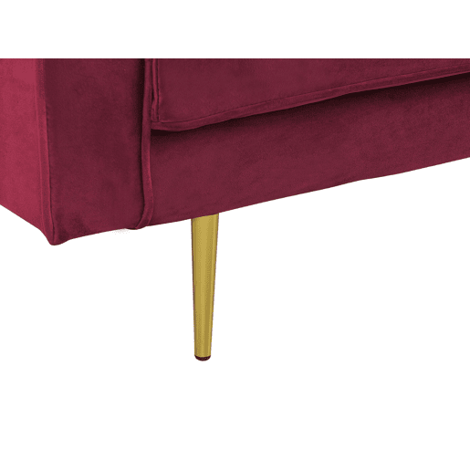 Chaise longue à esquerda MIRAMAS Veludo Vermelho escuro
