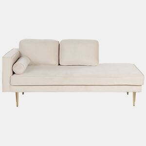 Chaise longue à esquerda MIRAMAS Veludo Creme