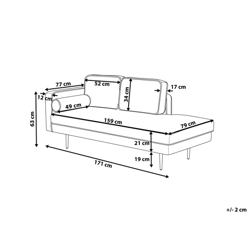 Chaise longue à esquerda MIRAMAS Veludo Creme Chaise longue à esquerda MIRAMAS Veludo Creme