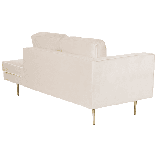 Chaise longue à esquerda MIRAMAS Veludo Creme Chaise longue à esquerda MIRAMAS Veludo Creme