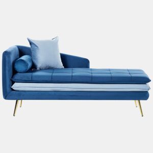 Chaise longue à esquerda GONESSE Veludo Azul