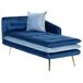 Beliani Chaise longue izquierdo Terciopelo GONESSE Beliani Chaise longue izquierdo Terciopelo GONESSE Azul Marino