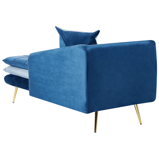 Chaise longue à esquerda GONESSE Veludo Azul