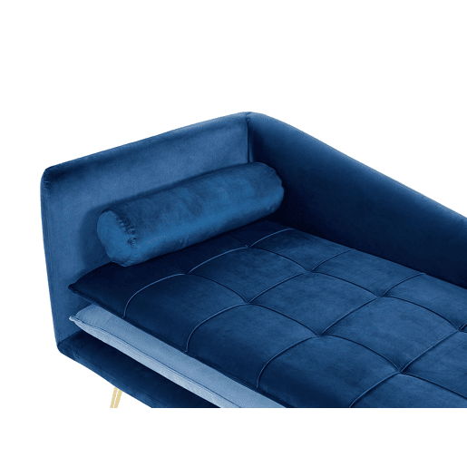 Chaise longue à esquerda GONESSE Veludo Azul