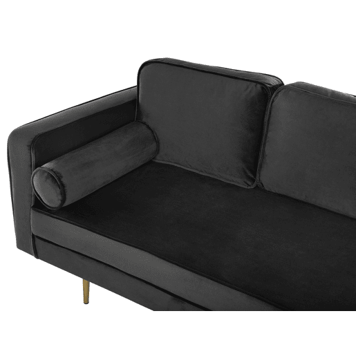 Chaise longue à esquerda MIRAMAS Veludo Preto
