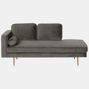 Chaise longue à esquerda MIRAMAS Veludo Taupe