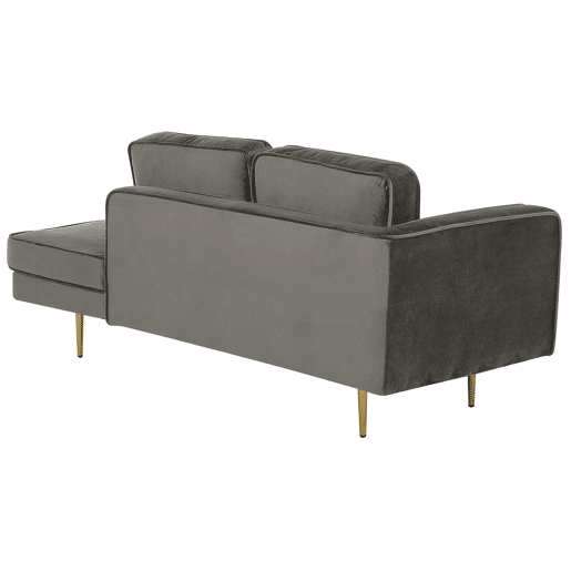 Chaise longue à esquerda MIRAMAS Veludo Taupe