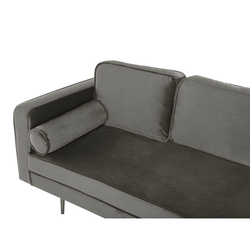 Chaise longue à esquerda MIRAMAS Veludo Taupe