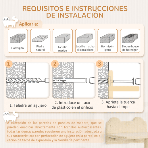 PawHut Prateleiras de Escalada para Gatos de Parede Conjunto de Prateleiras para Gatos 4 Peças com Rede Plataforma Semicircular Plataformas de Salto e Poste de Sisal Bege